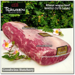 Beef RIBEYE Scotch-Fillet Cube-Roll AGED BY GOODWINS 2-3 weeks WAGYU TOKUSEN marbling <=5 chilled whole cut as steaks +/- 4.5kg (price/kg) PREORDER 5-14 days notice